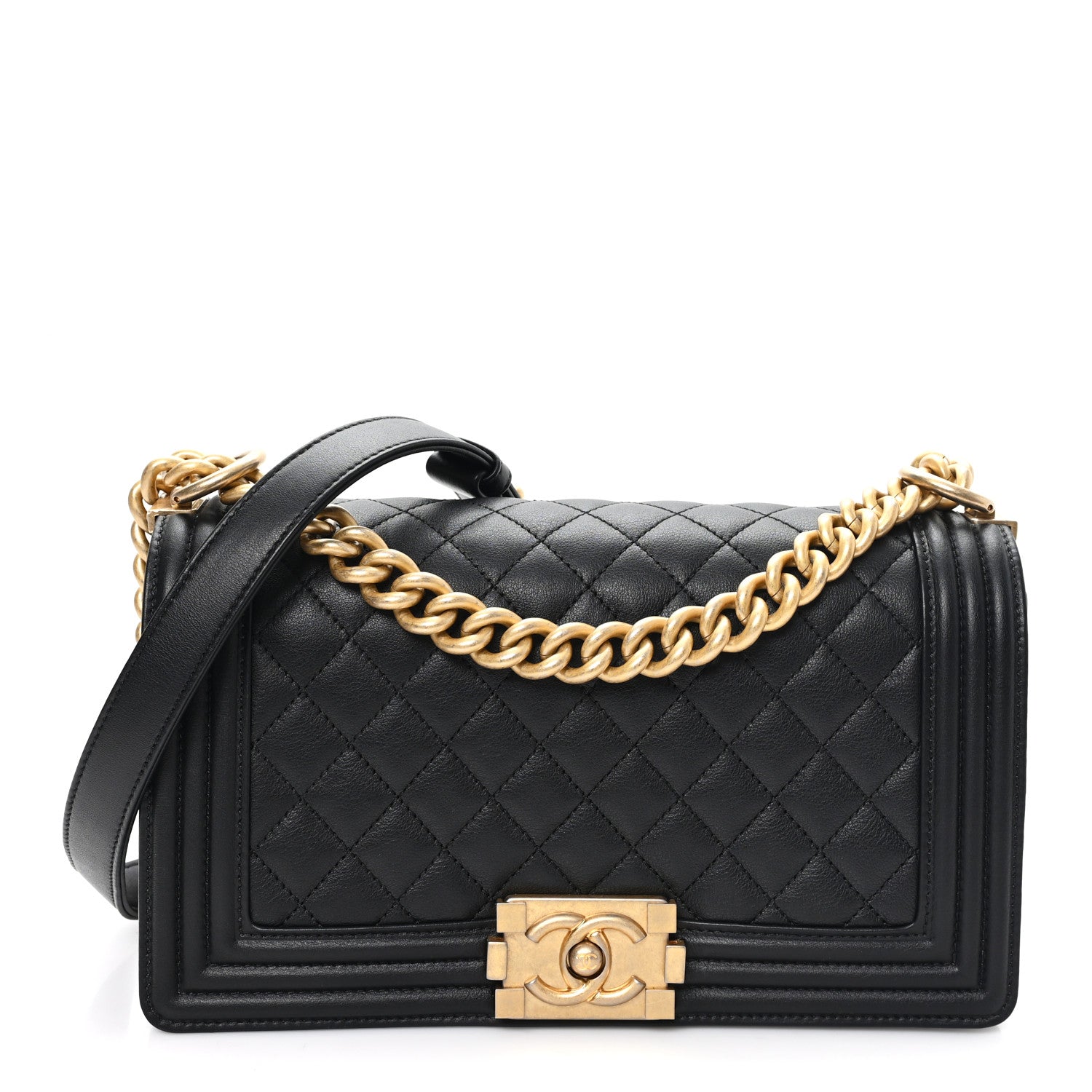 Chanel Calfskin Quilted Medium Boy Flap Black 1 of 10