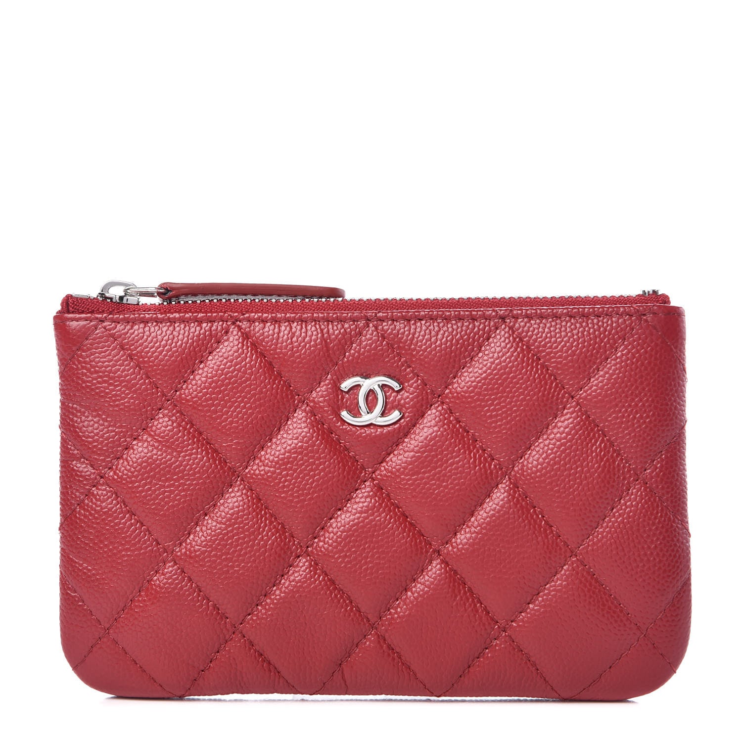 Chanel Caviar Quilted Small Cosmetic Case Dark Red 1 of 8