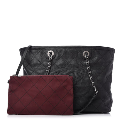 Chanel Grained Calfskin Quilted Small Daily Shopping Tote Black 1 of 10