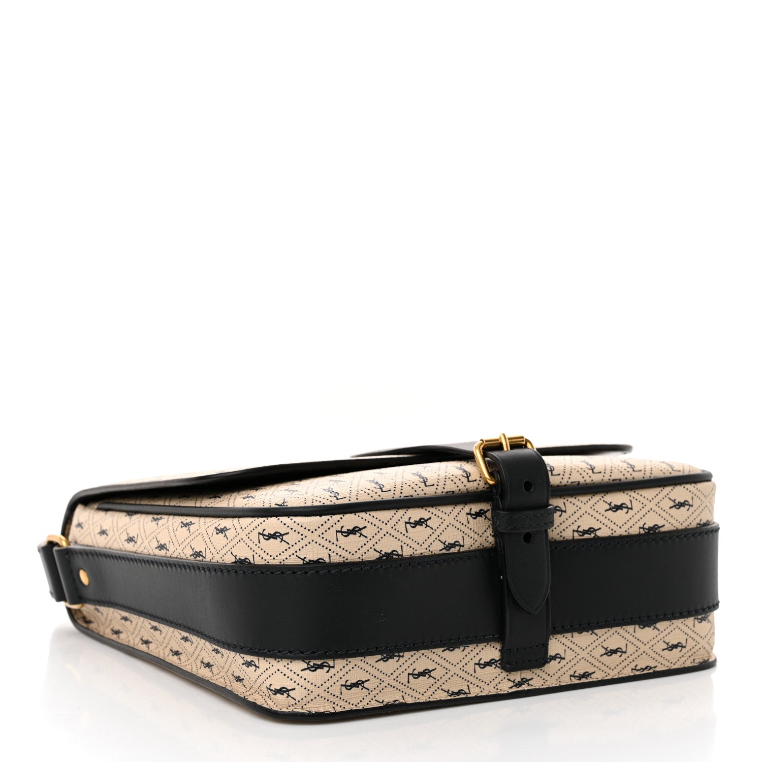 Saint Laurent Canvas Smooth Calfskin Le Monogramme Medium Buckle Satchel Beige 4 of 11
