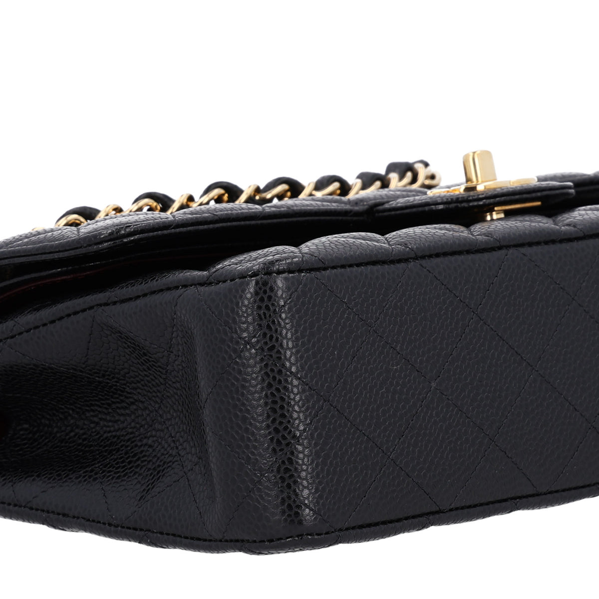 Caviar Quilted Medium Double Flap Black