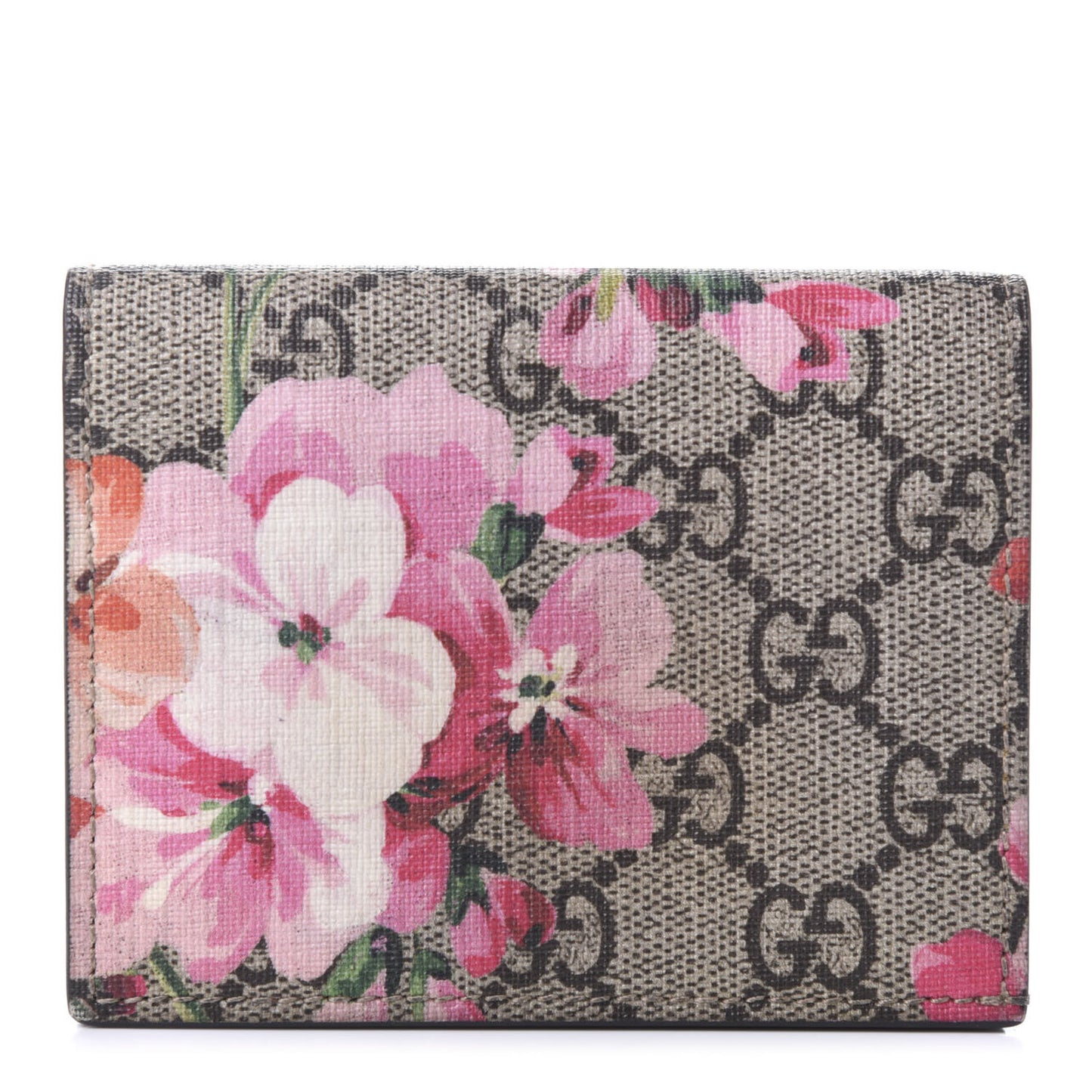 GG Supreme Monogram Blooms Card Case Beige Multicolor Dry Rose