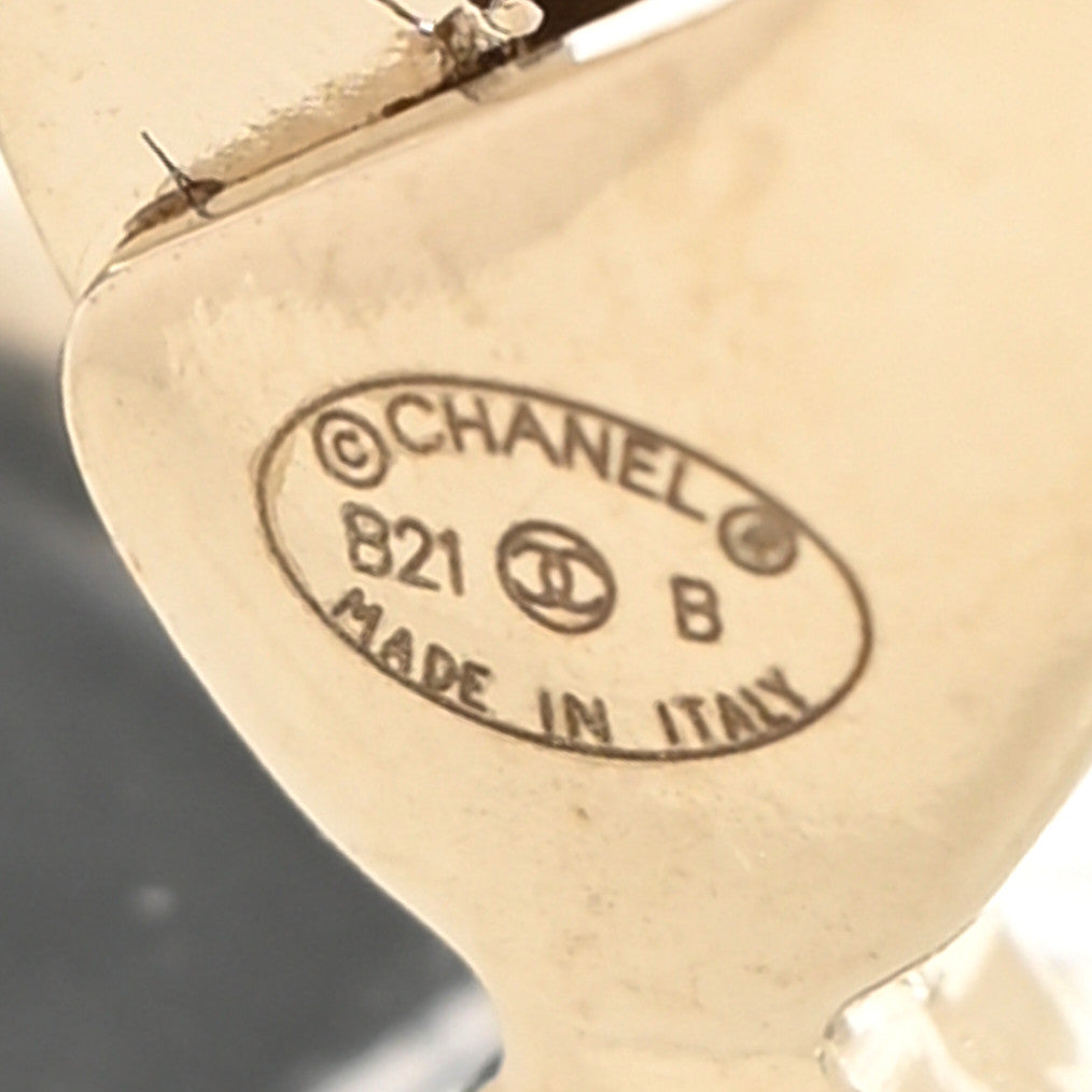 Chanel Metal Lambskin Crystal CC Choker Necklace Black Gold 3 of 3