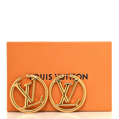 Louis Vuitton Metal Louise Hoop Earrings Gold 5 of 5