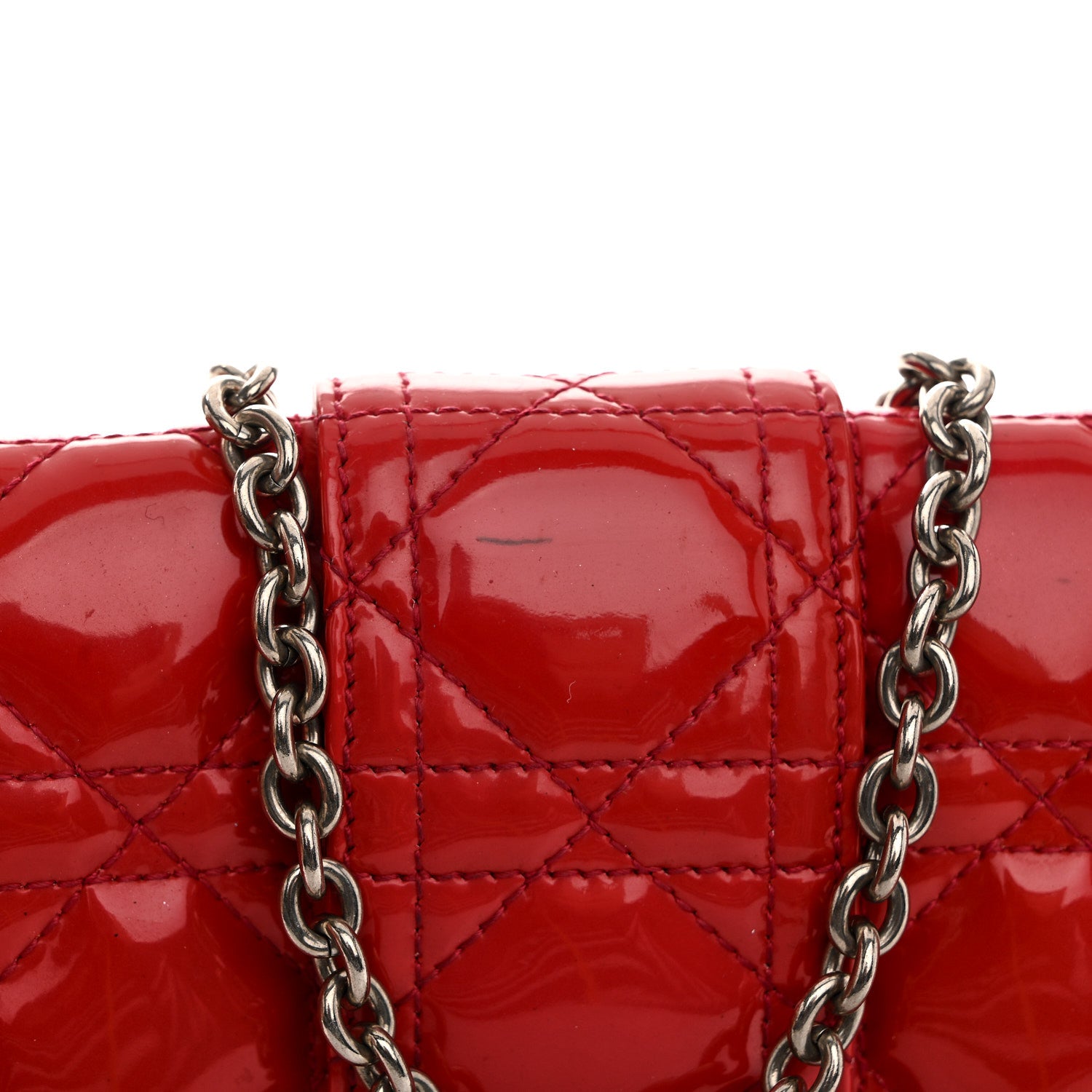 Christian Dior Patent Cannage New Lock Pouch Red 13 of 14
