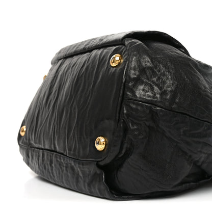 Prada Nappa Antique Drawstring Tote Black 9 of 9