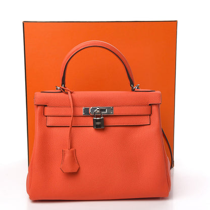 Hermes Togo Kelly Retourne 28 Poppy Orange 34 of 34