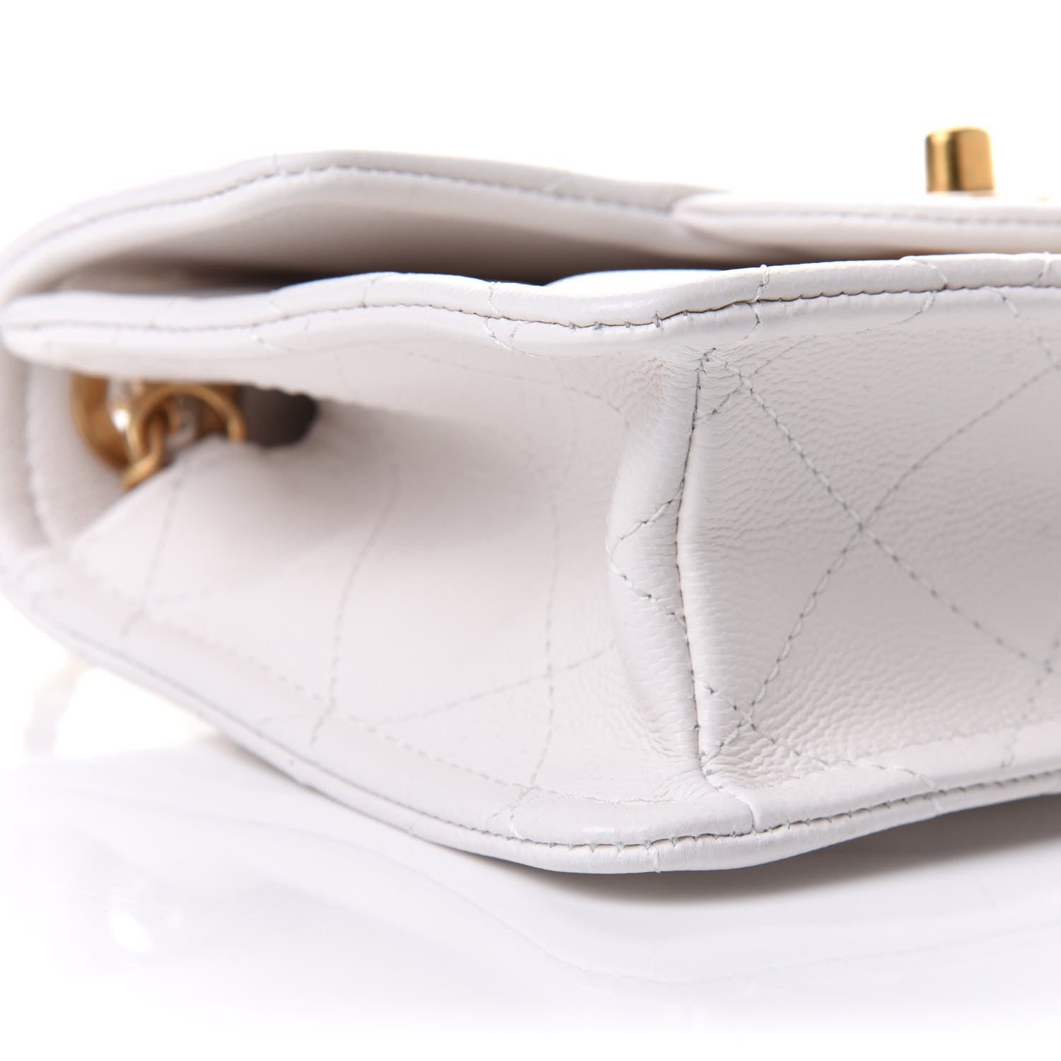 Chanel Caviar Quilted Mini Sweet Classic Flap White 8 of 9