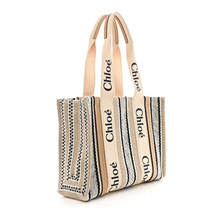 Chloe Knit Medium Woody Ribbon Tote Nude 3 of 10