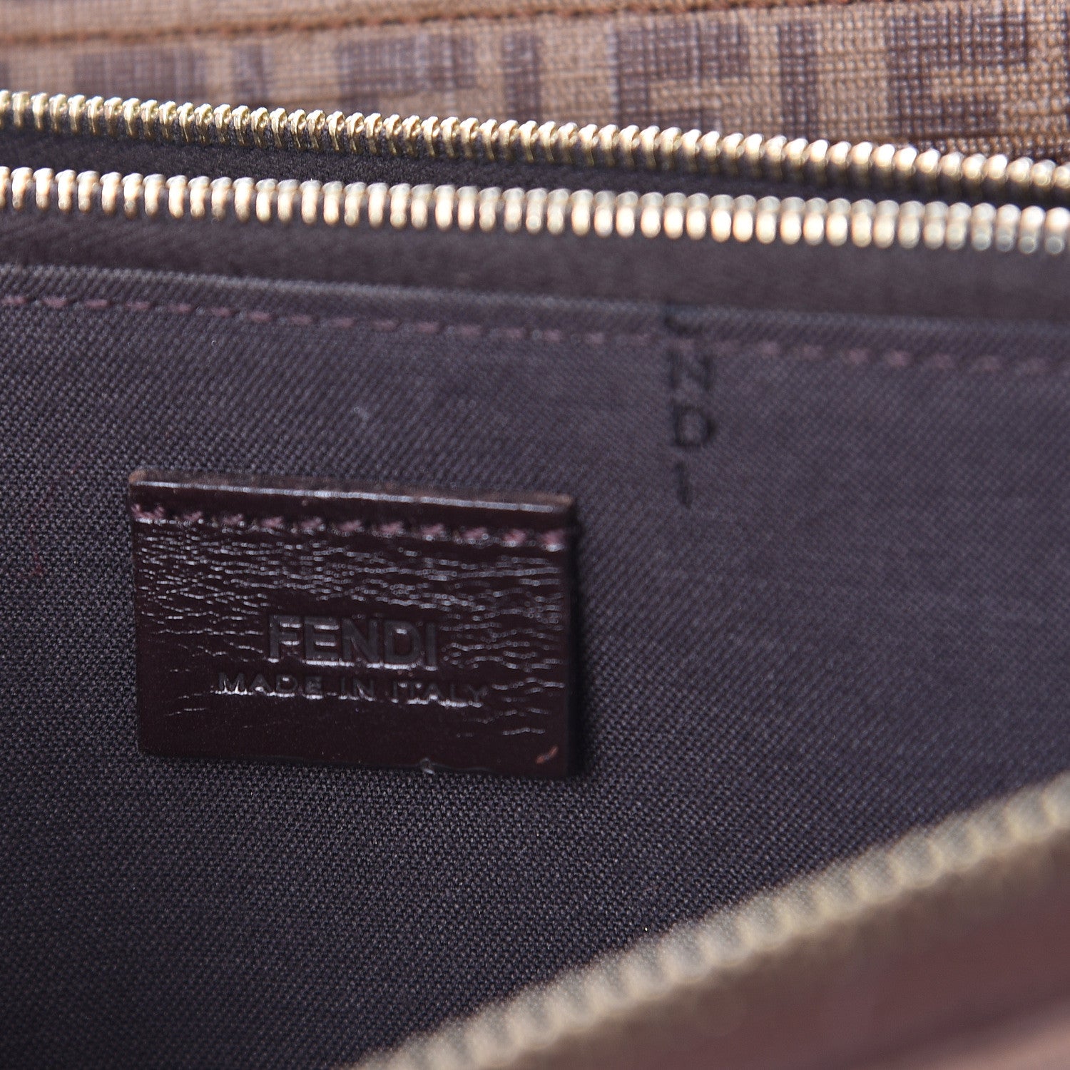 Fendi Zucchino Spalmati Forever Zip Around Wallet Nocciola 5 of 5