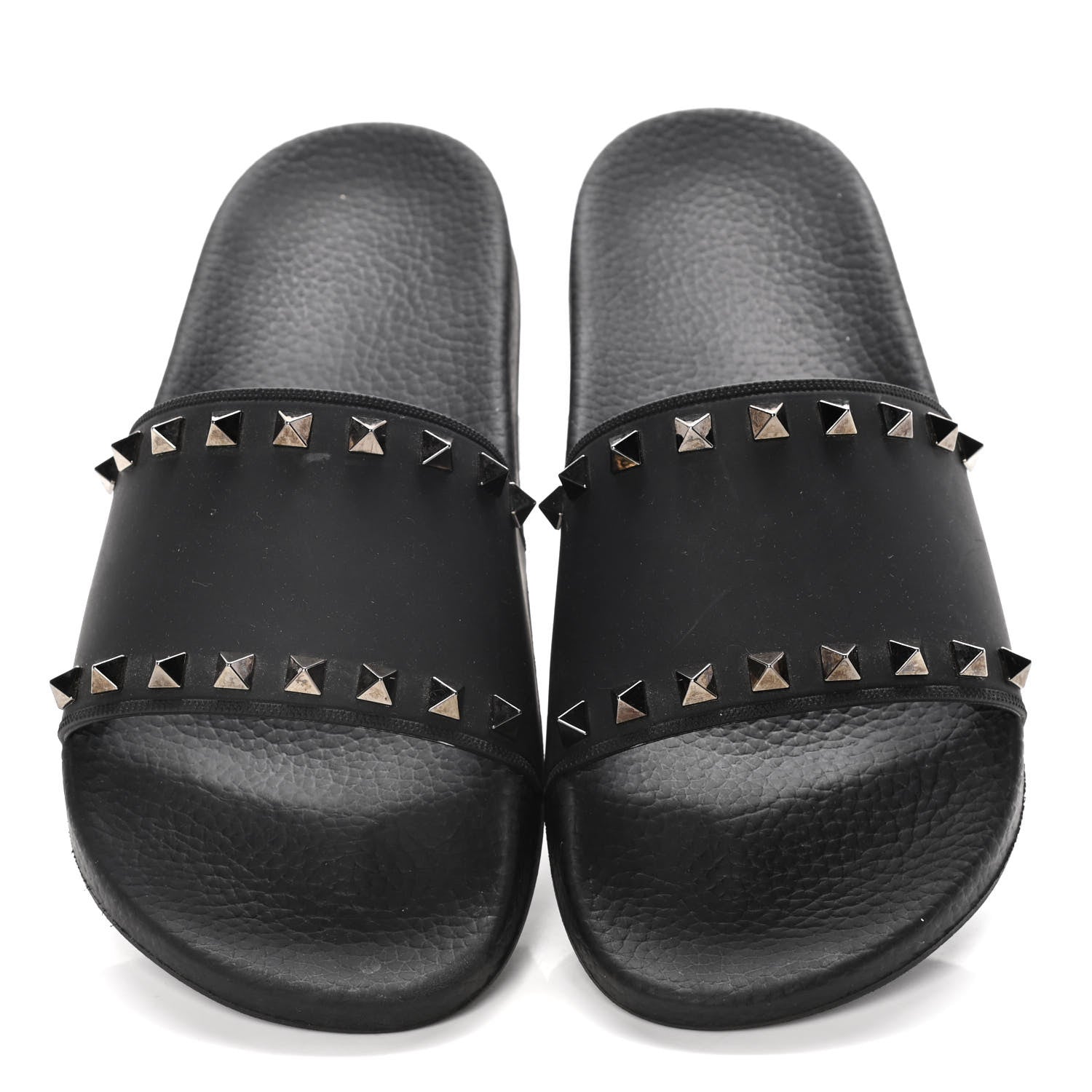 Valentino Garavani Rubber Rockstud Slide Sandals 39 Black 5 of 15