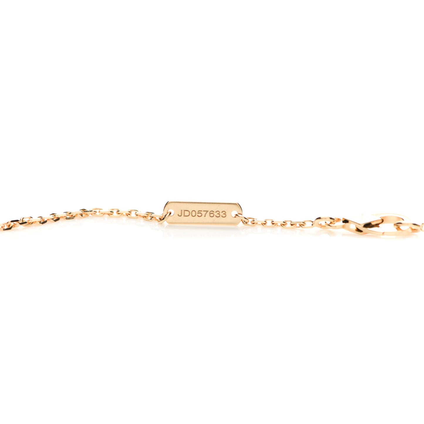 18K Yellow Gold Guilloche Vintage Alhambra Pendant Necklace