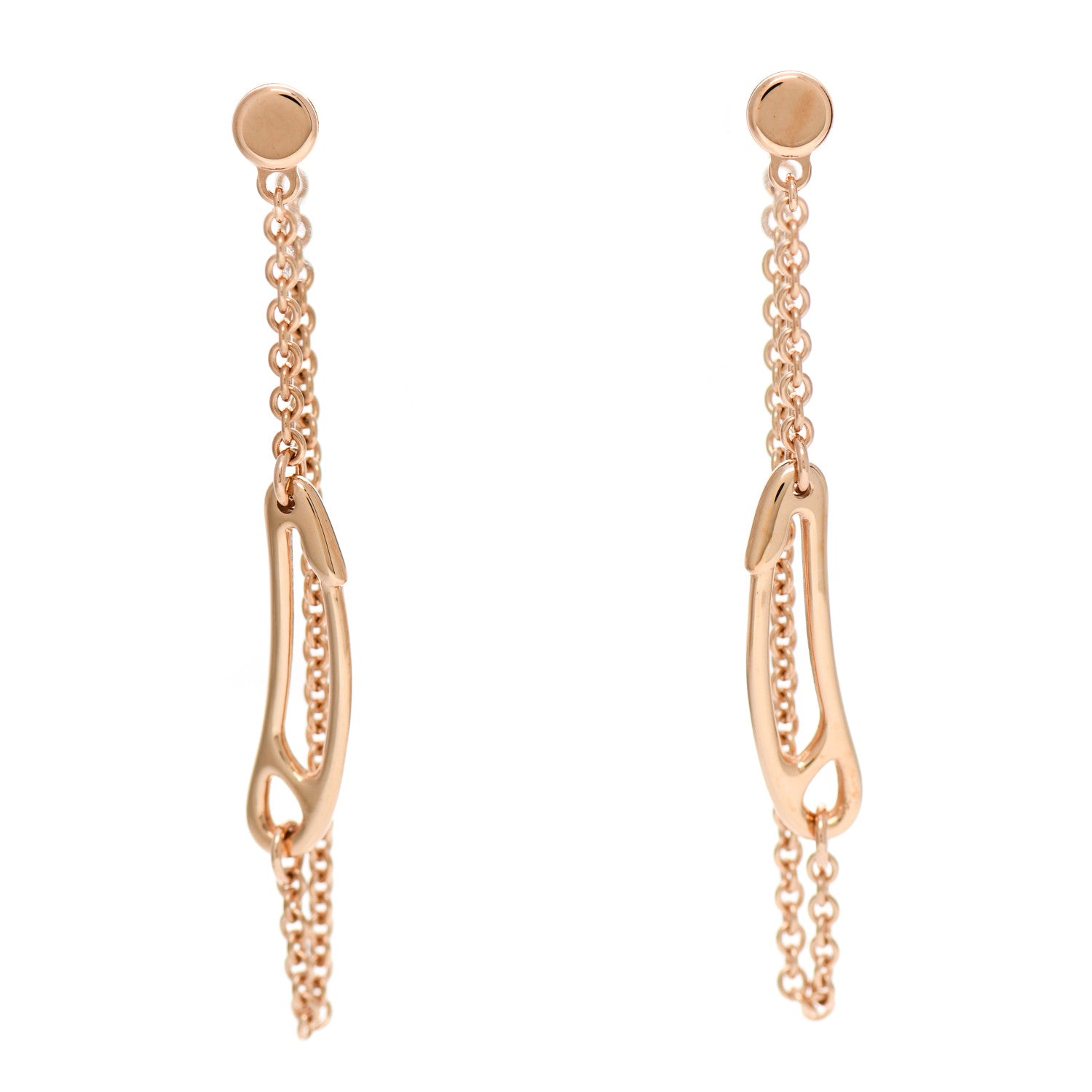 Hermes 18K Rose Gold TPM Chaine D'Ancre Punk Earrings 1 of 5