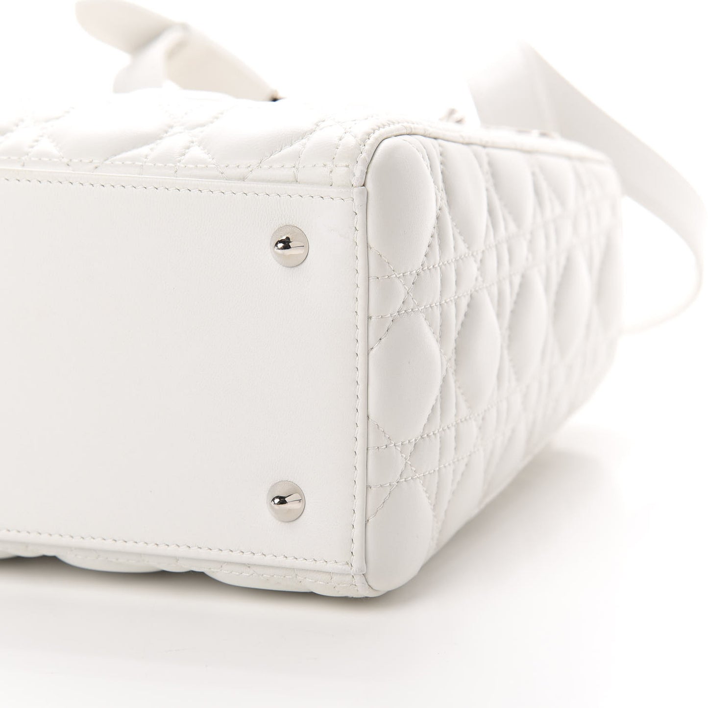 Lambskin Cannage Medium Lady Dior White