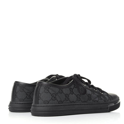 Gucci GG Monogram Calfskin Womens Low Top Sneakers 36.5 Piombo Black 4 of 10