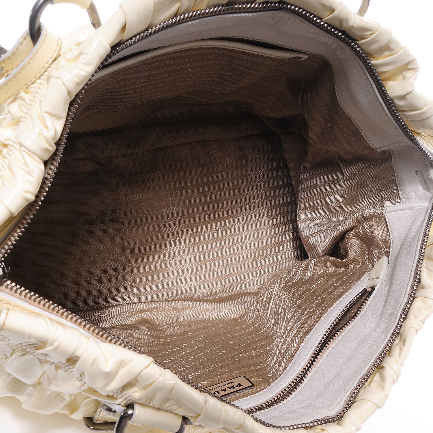 Prada Vernice Dressy Gaufre Tote White 5 of 10