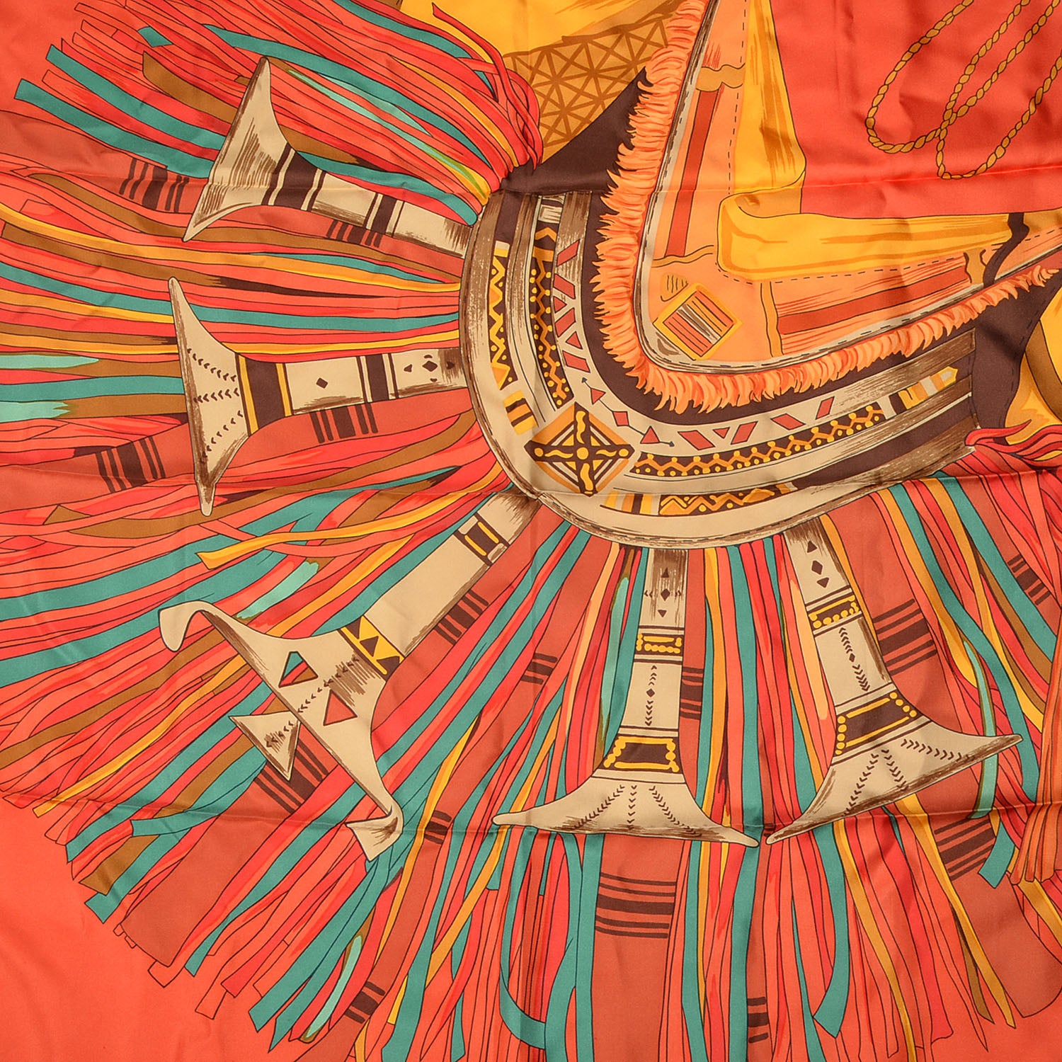 Hermes Silk Cuirs Du Desert Scarf 90 1 of 5