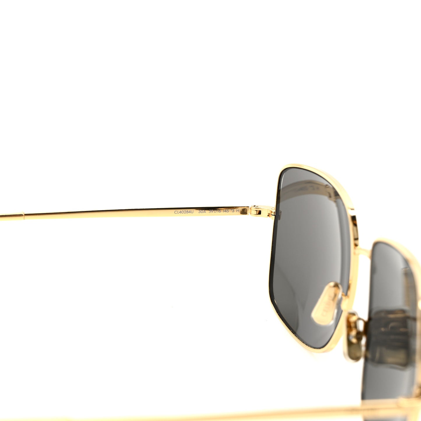 Metal Rhinestone Triomphe Sunglasses Gold Smoke