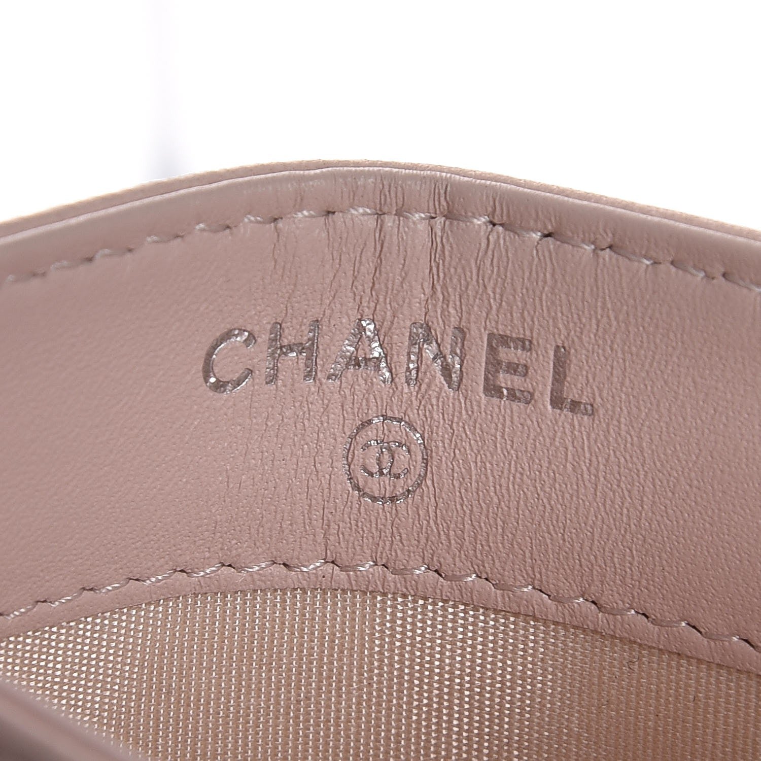 Chanel Lambskin Camellia Embossed Card Holder Nude 6 of 9