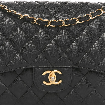 Chanel Caviar Quilted Jumbo Double Flap Black 8 of 12