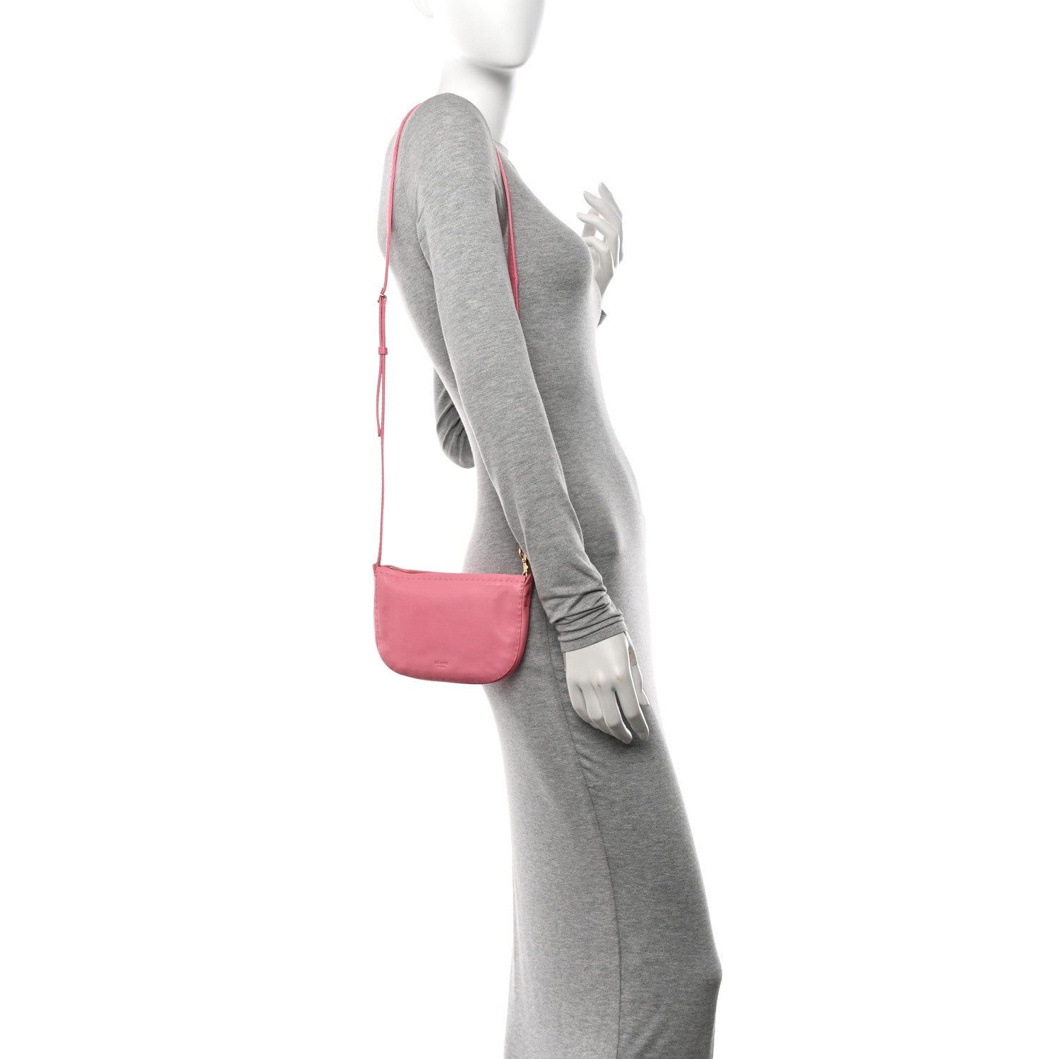 Celine Soft Lambskin Mini Croissant Pouch Crossbody Bag Bubble 2 of 10