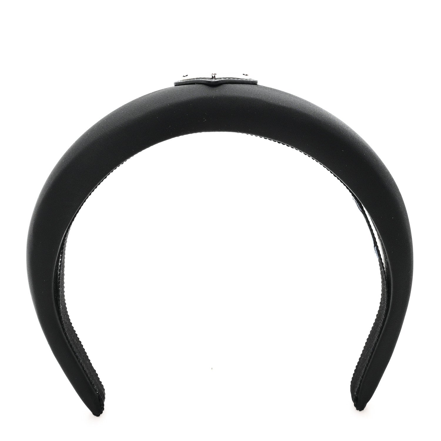 Prada Re-Nylon Metal Triangle Logo Headband Black 1 of 7