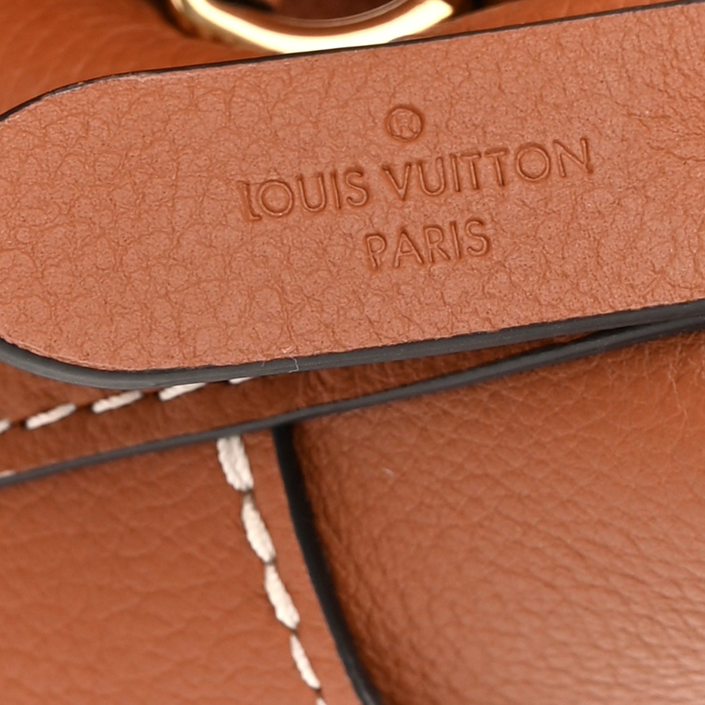 Calfskin Lock and Walk Bucket Cognac
