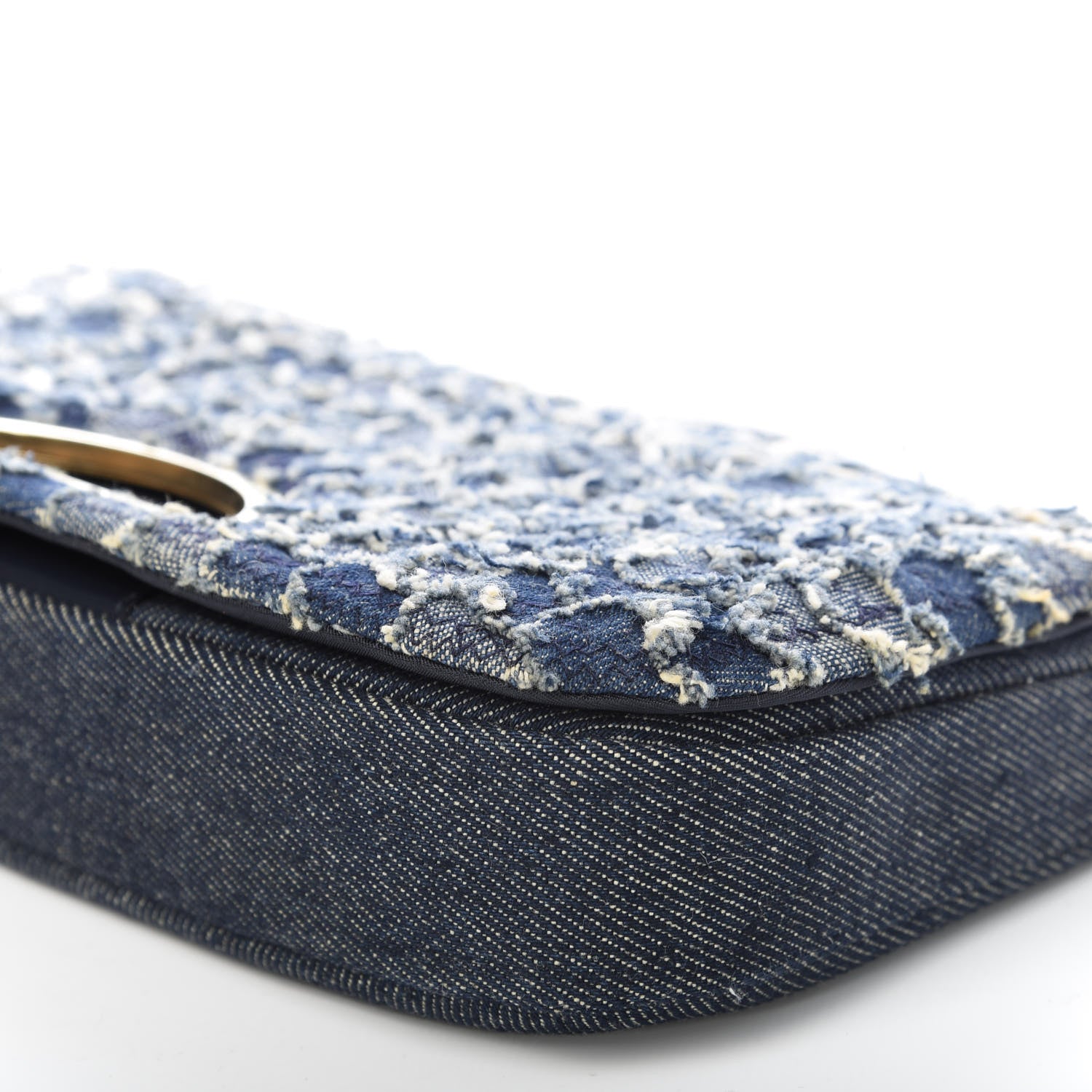 Christian Dior Denim Trotter Maris Pearl Shoulder Bag Blue 7 of 10