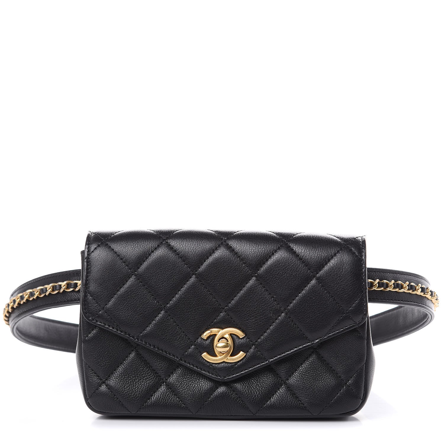 Chanel Calfskin Quilted Flap Waist Bag Black 1 of 14