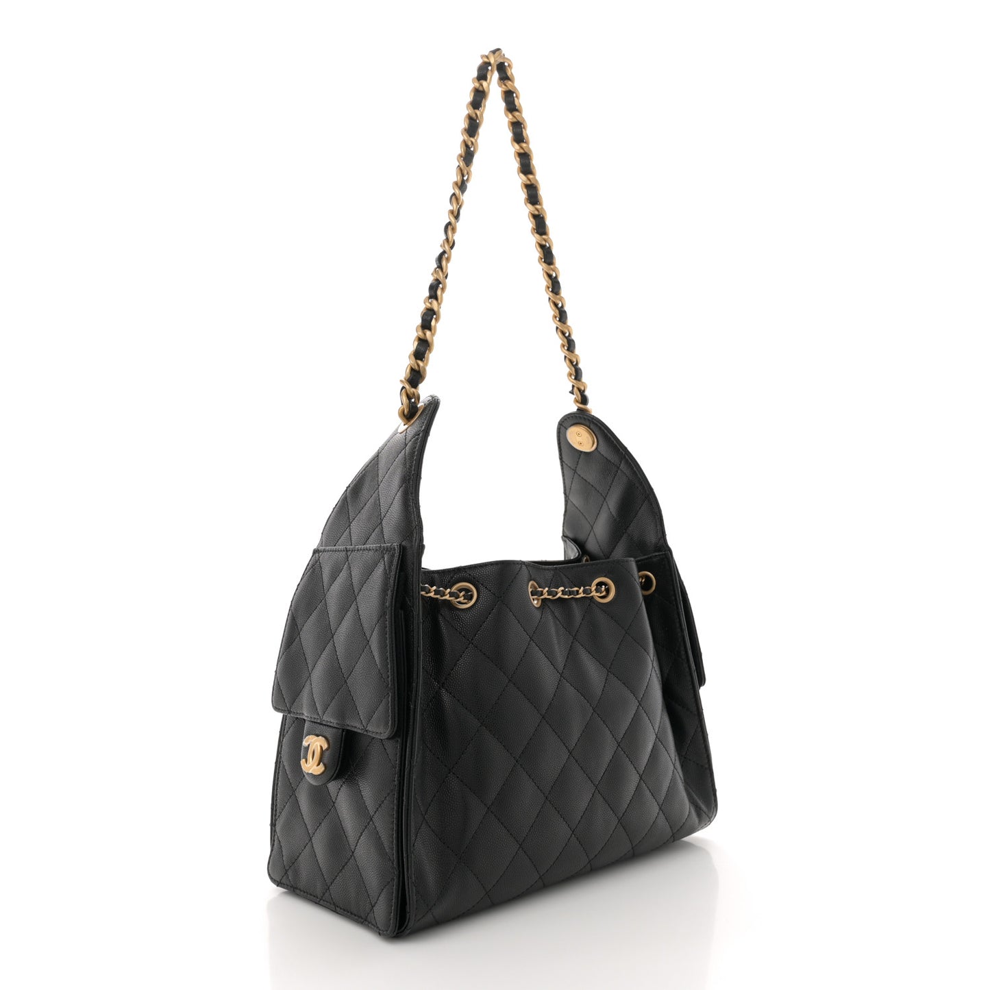 Caviar Quilted Small Chanel 25 Handbag Black