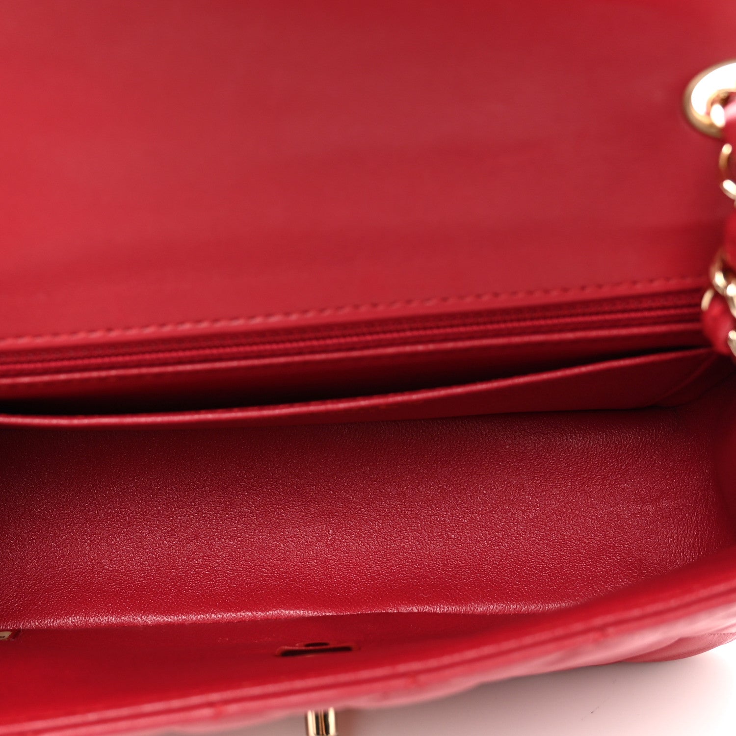 Chanel Lambskin Quilted Mini Rectangular Flap Red 6 of 11