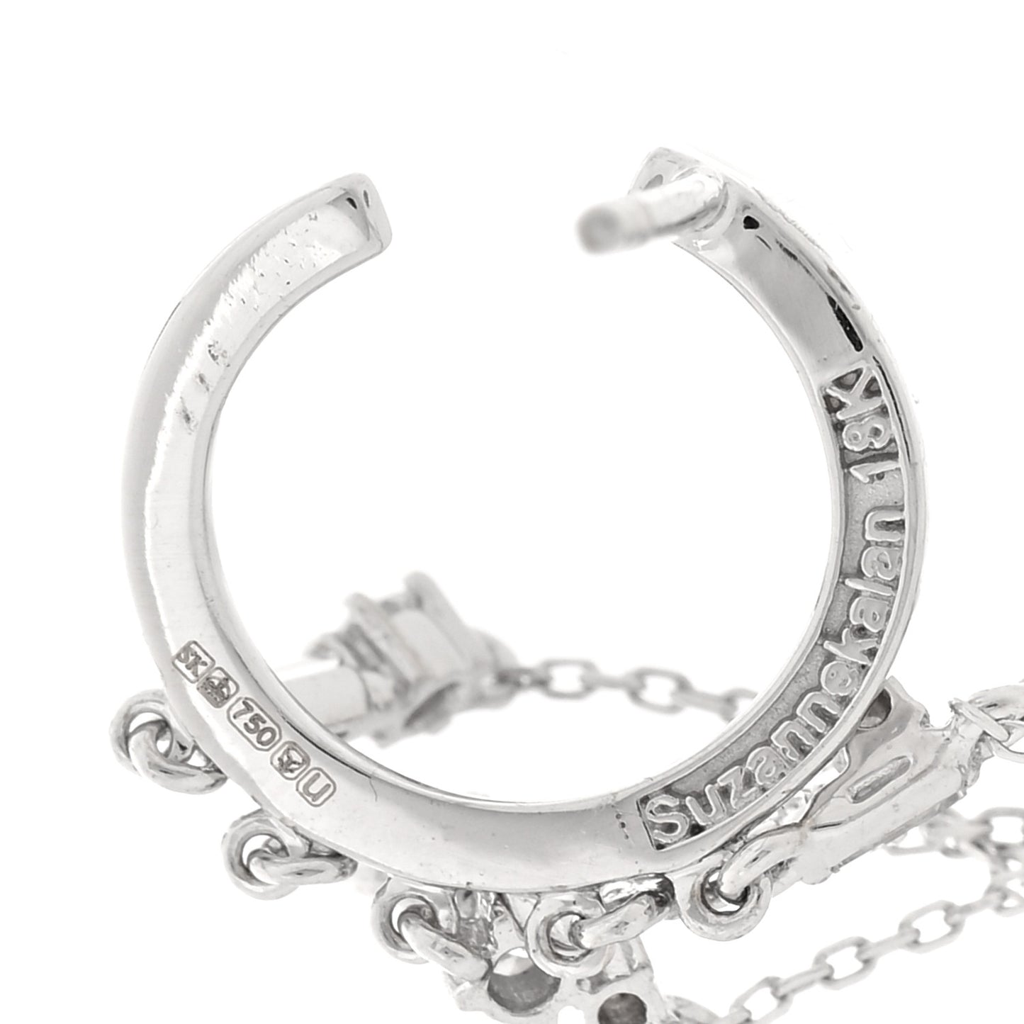 18K White Gold Diamond Fireworks Fringe Drop Earrings