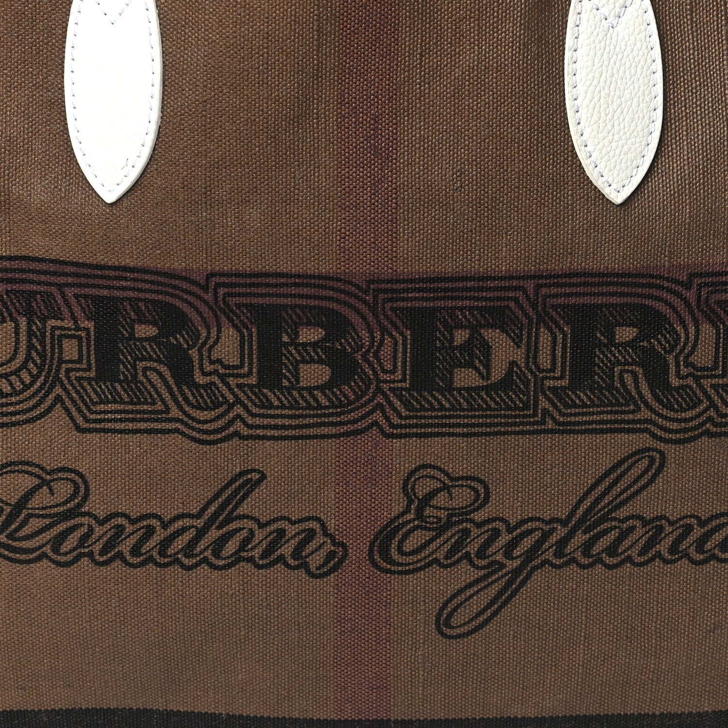 Burberry Coated Canvas Mega Check Medium Doodle Tote White 6 of 9