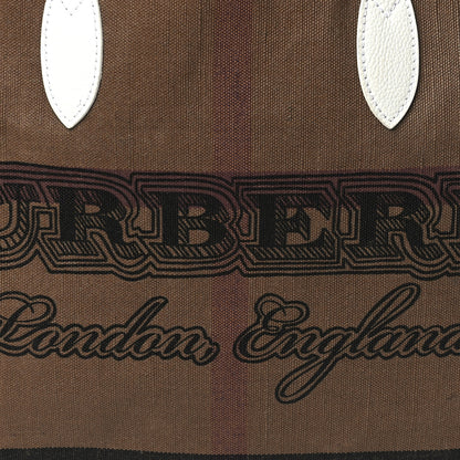 Burberry Coated Canvas Mega Check Medium Doodle Tote White 6 of 9