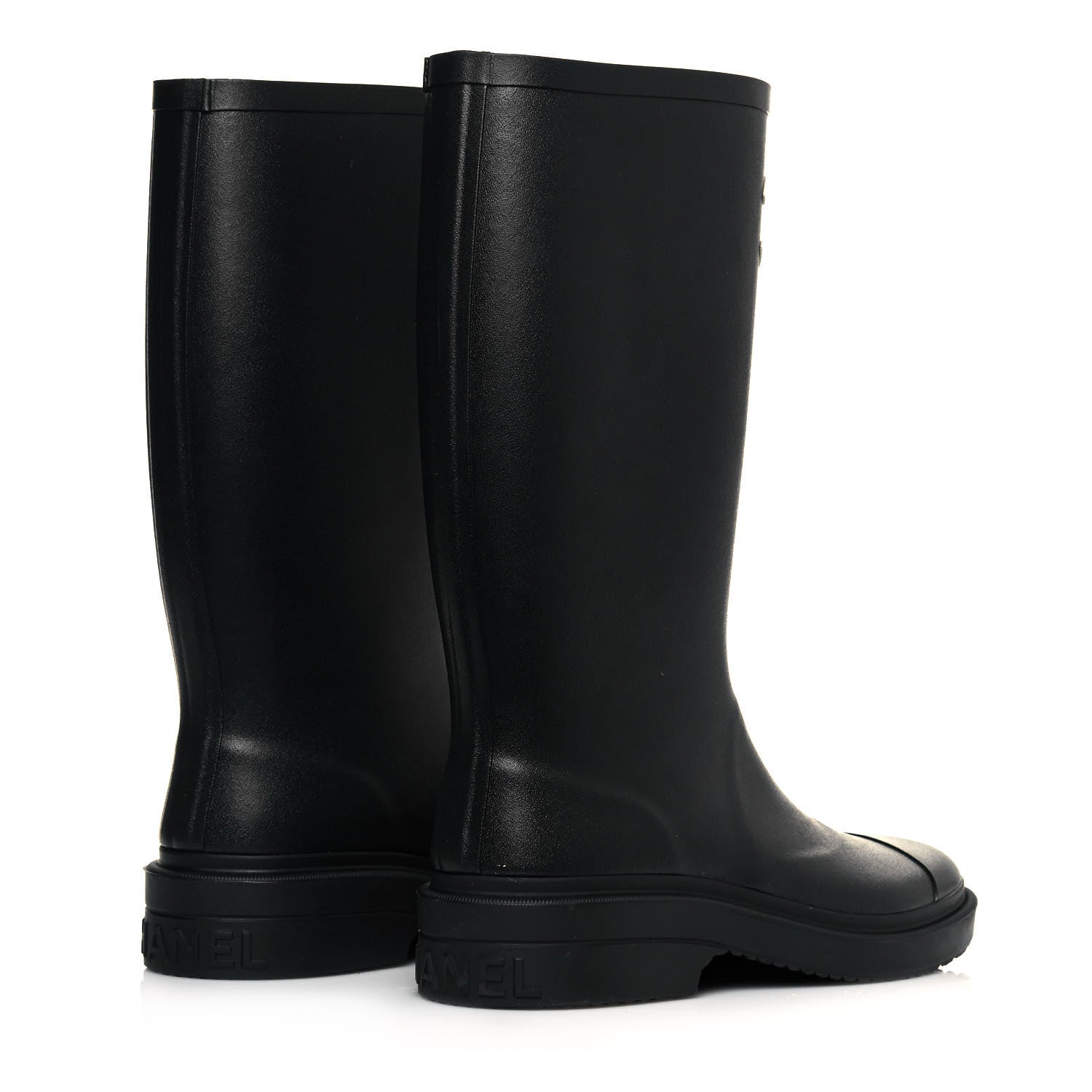 Chanel Caoutchouk CC High Boots 36 Black 4 of 8