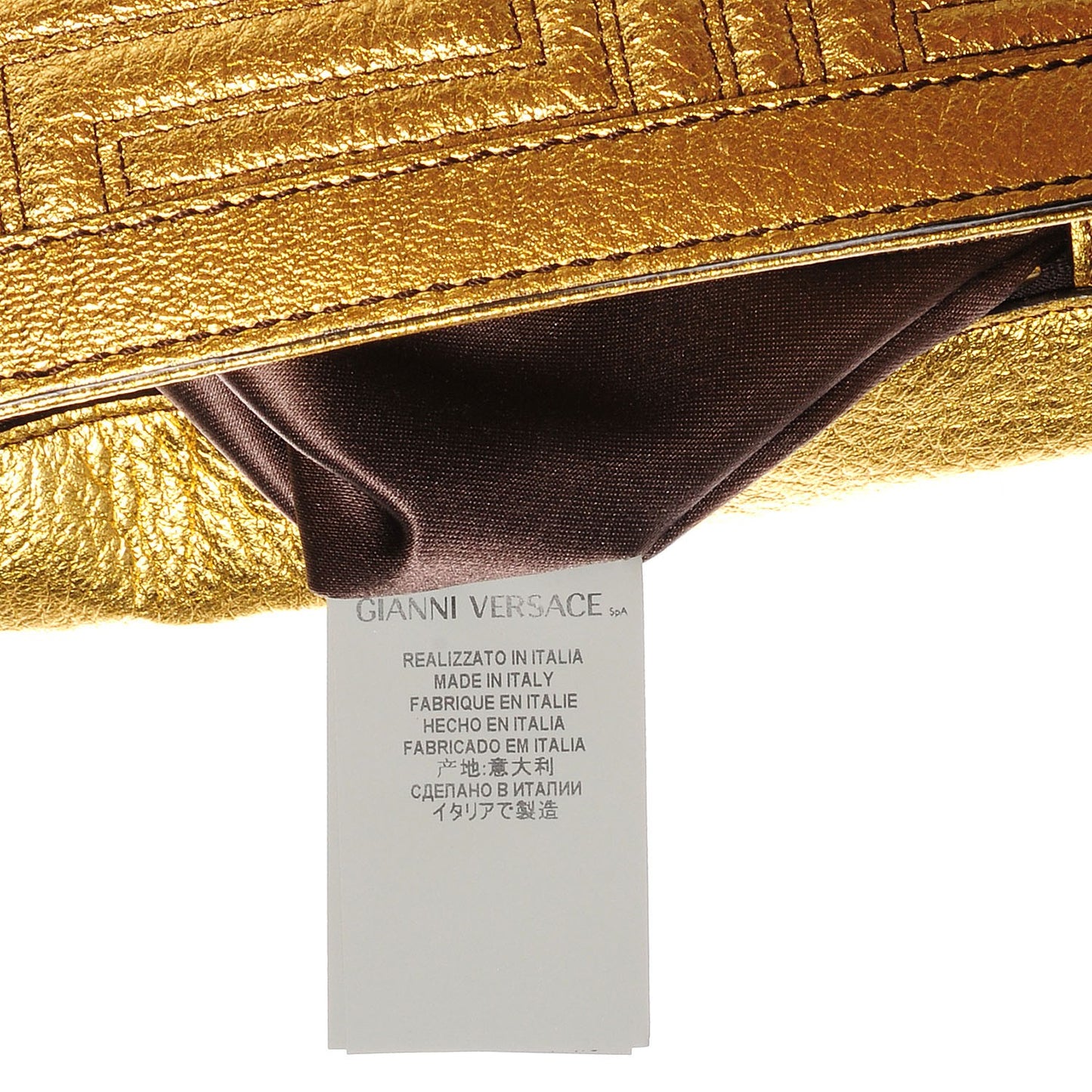 Leather Couture Shoulder Bag Gold