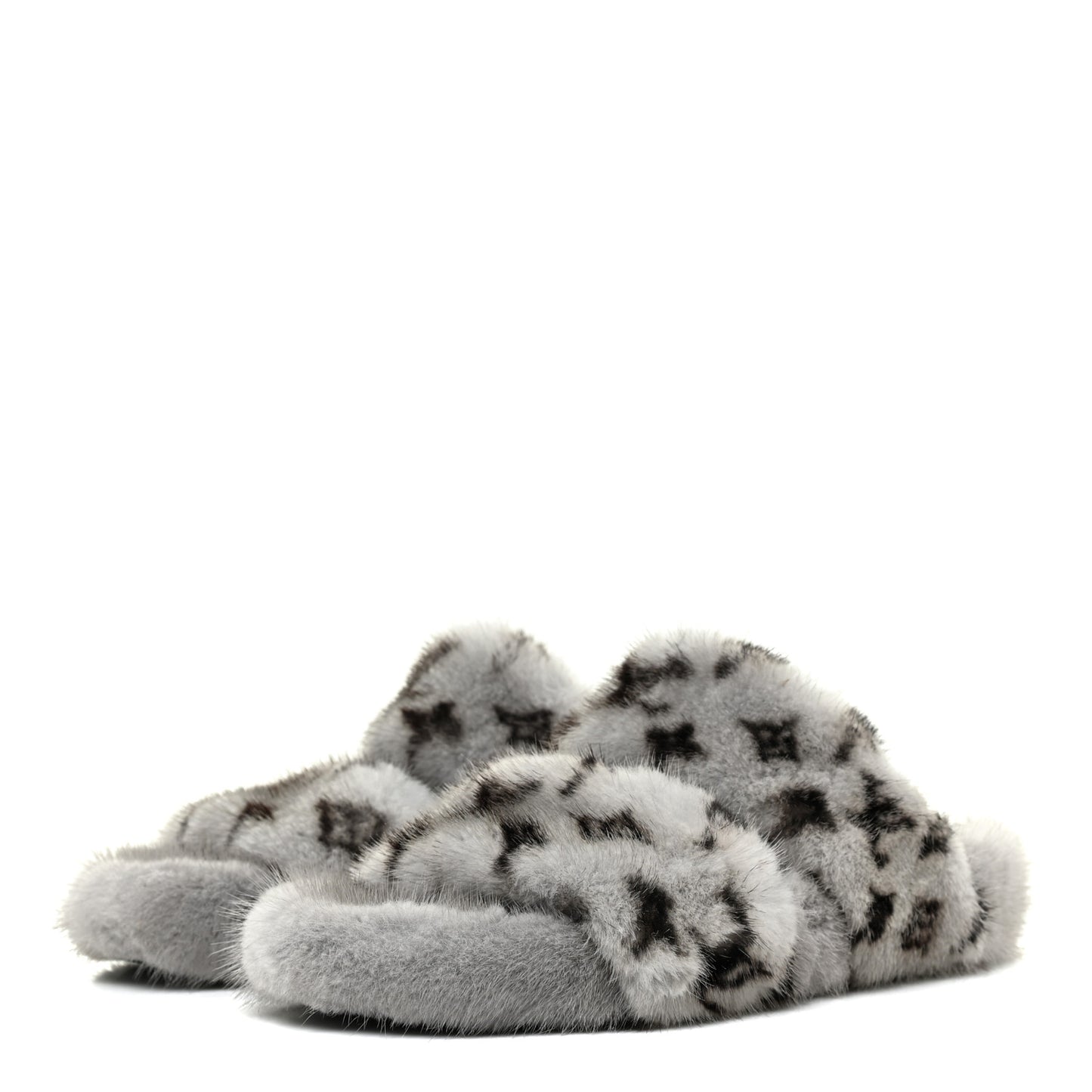 Mink Fur Bom Dia Slippers 39 Grey