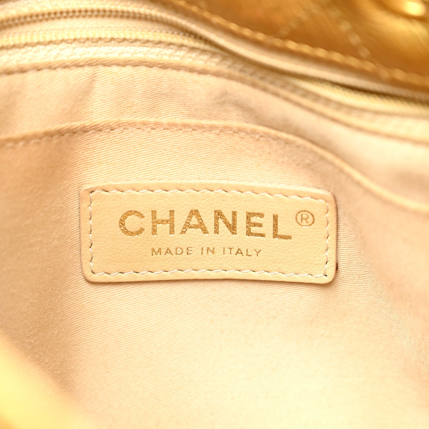 Chanel Metallic Calfskin Quilted Small Drawstring Bag Gold 7 of 11