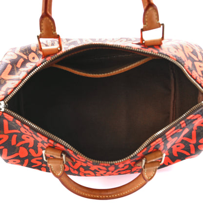 Louis Vuitton Monogram Graffiti Speedy 30 Orange 5 of 11