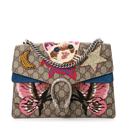 Gucci GG Supreme Monogram Embroidered Medium Dionysus Shoulder Bag Blue 1 of 11