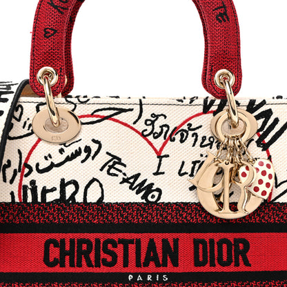 Christian Dior Canvas Medium DiorAmour Graffiti Lady D-Lite Latte 7 of 10