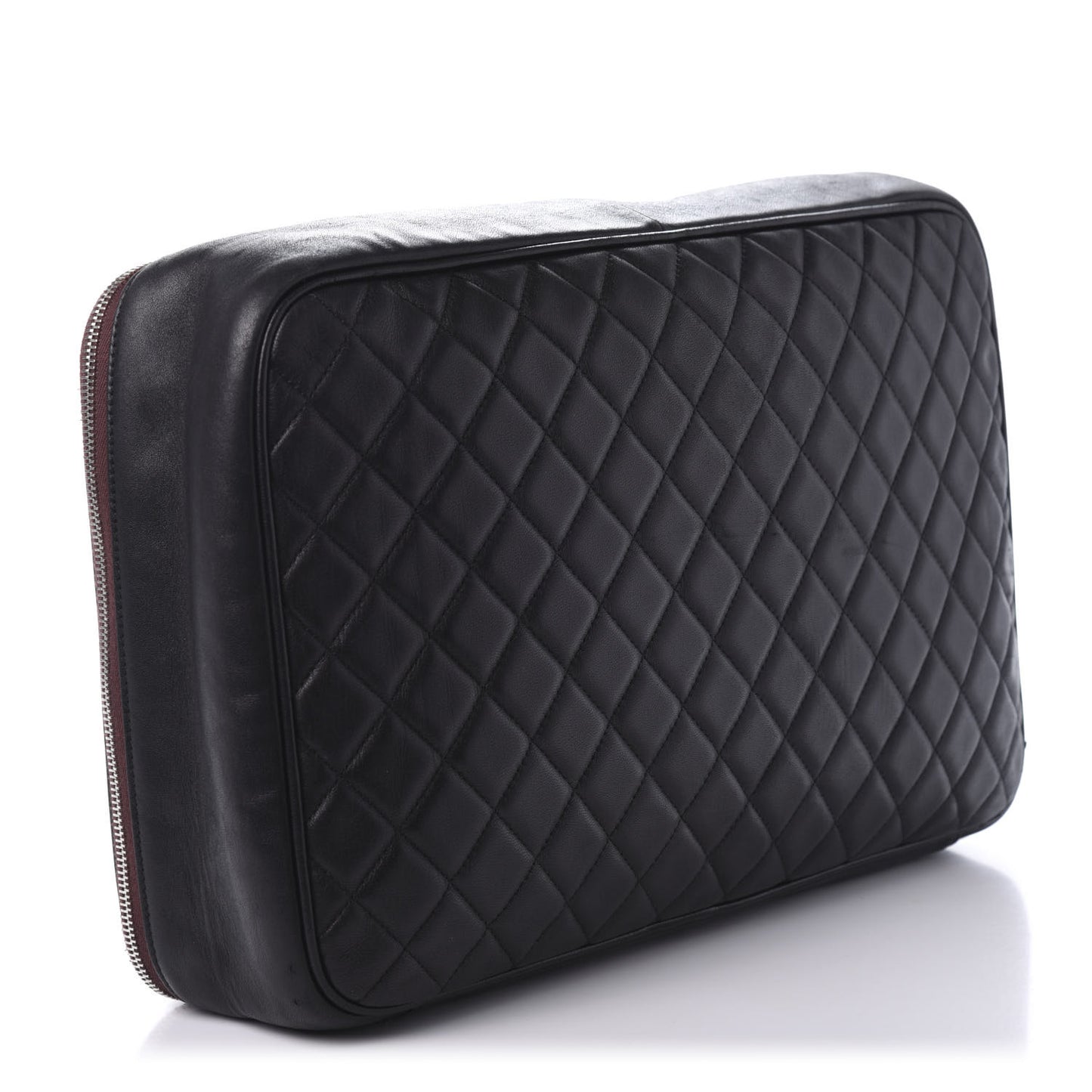 Lambskin Quilted Laptop Case Black