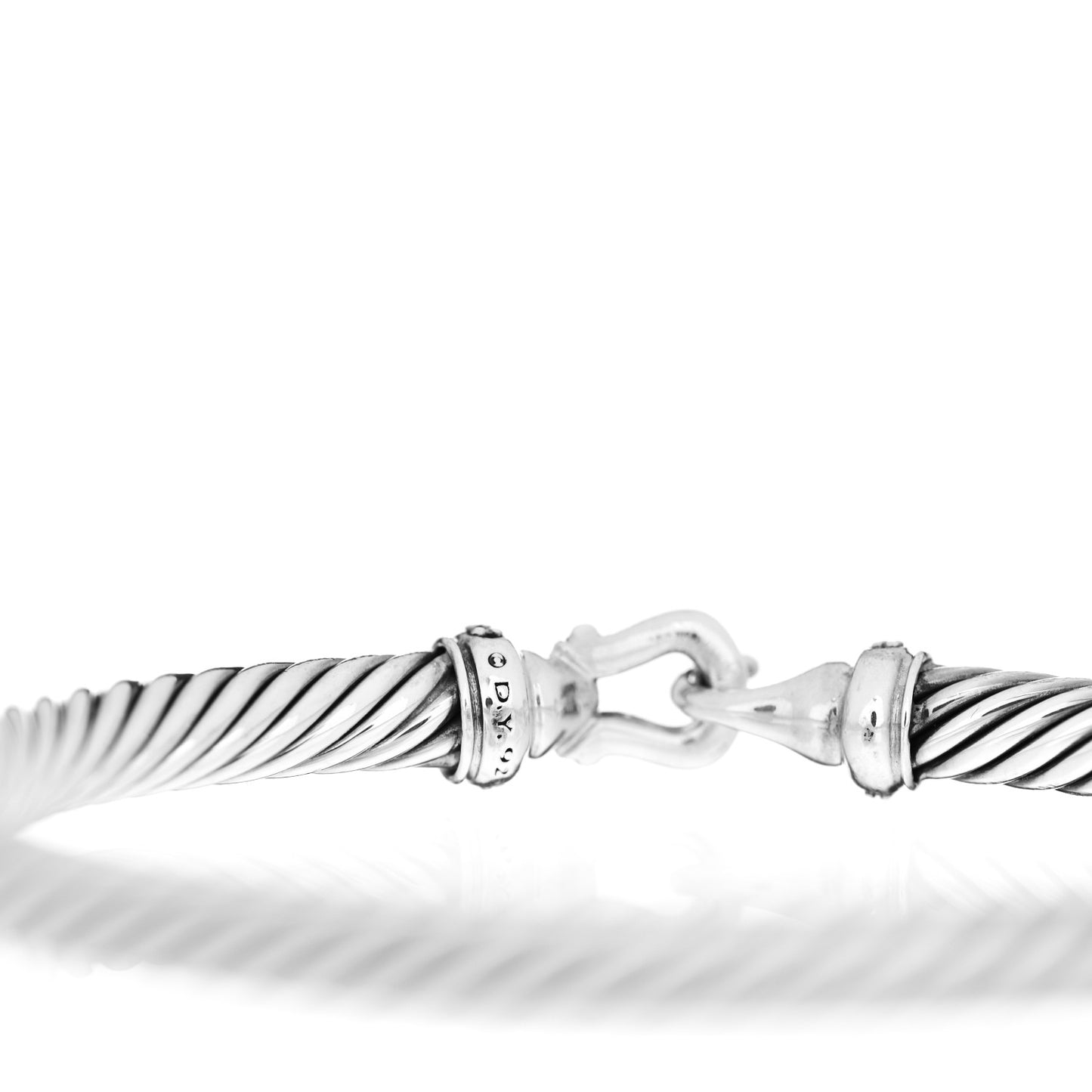 Sterling Silver Diamond 5mm Cable Buckle Bracelet