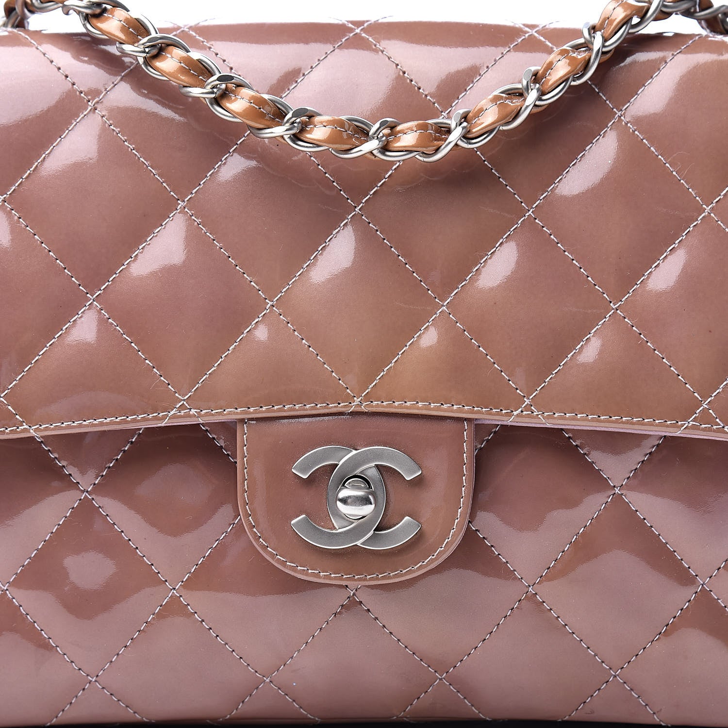 Chanel Patent Quilted Medium Single Flap Beige 24 of 24