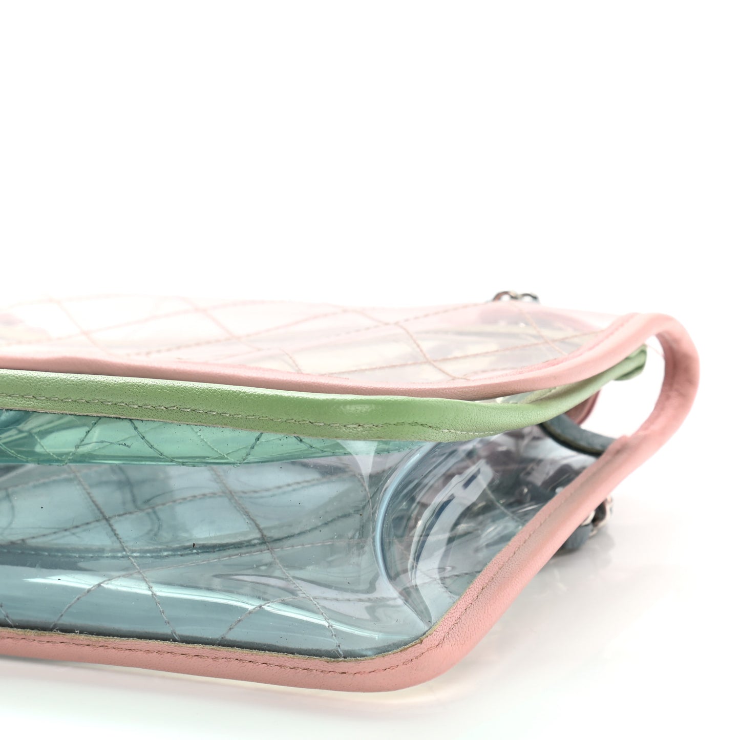 Lambskin PVC Quilted Medium Coco Splash Flap Blue Green