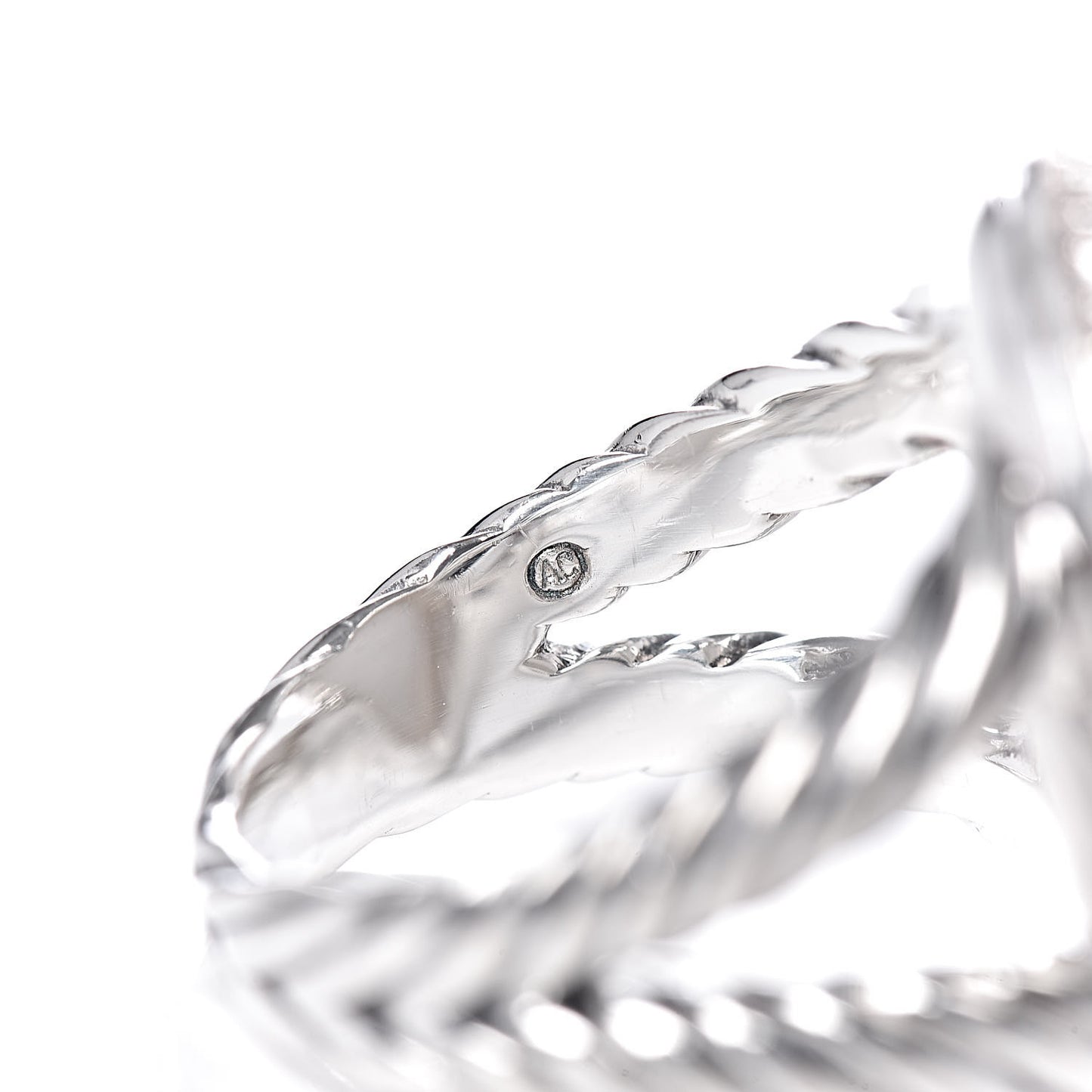 Sterling Silver Diamond White Agate Signature Oval Ring 54 7