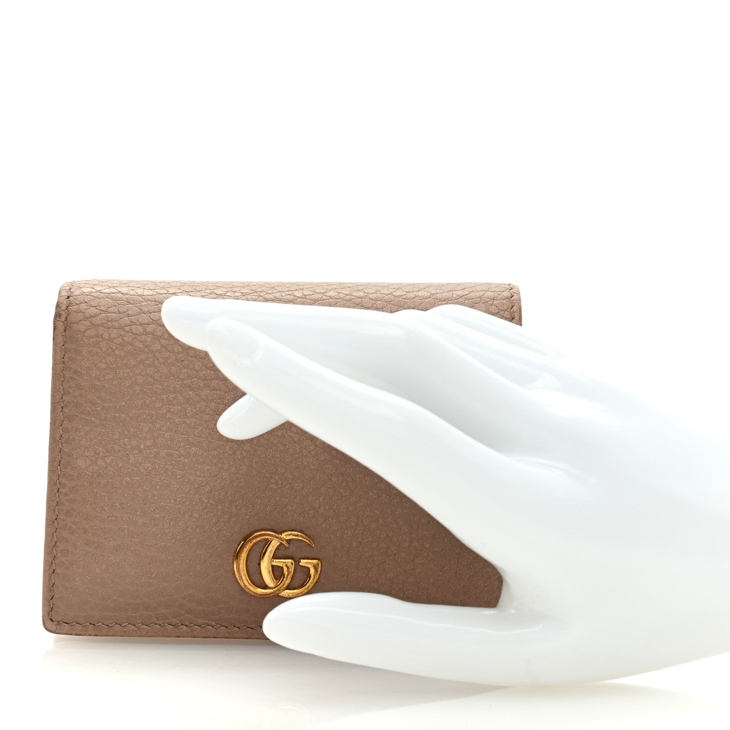 Gucci Pebbled Calfskin GG Marmont Card Case Porcelain Rose 2 of 7