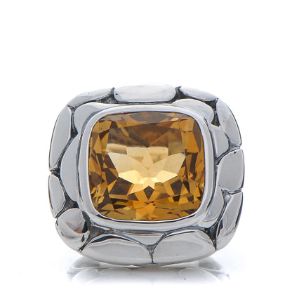 John Hardy Sterling Silver Citrine Square Kali Ring 48.5 4.75 1 of 5