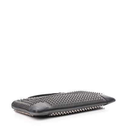 Christian Louboutin Calfskin Spikes Loubiposh Chain Clutch Anthracite Gun Metal 4 of 11