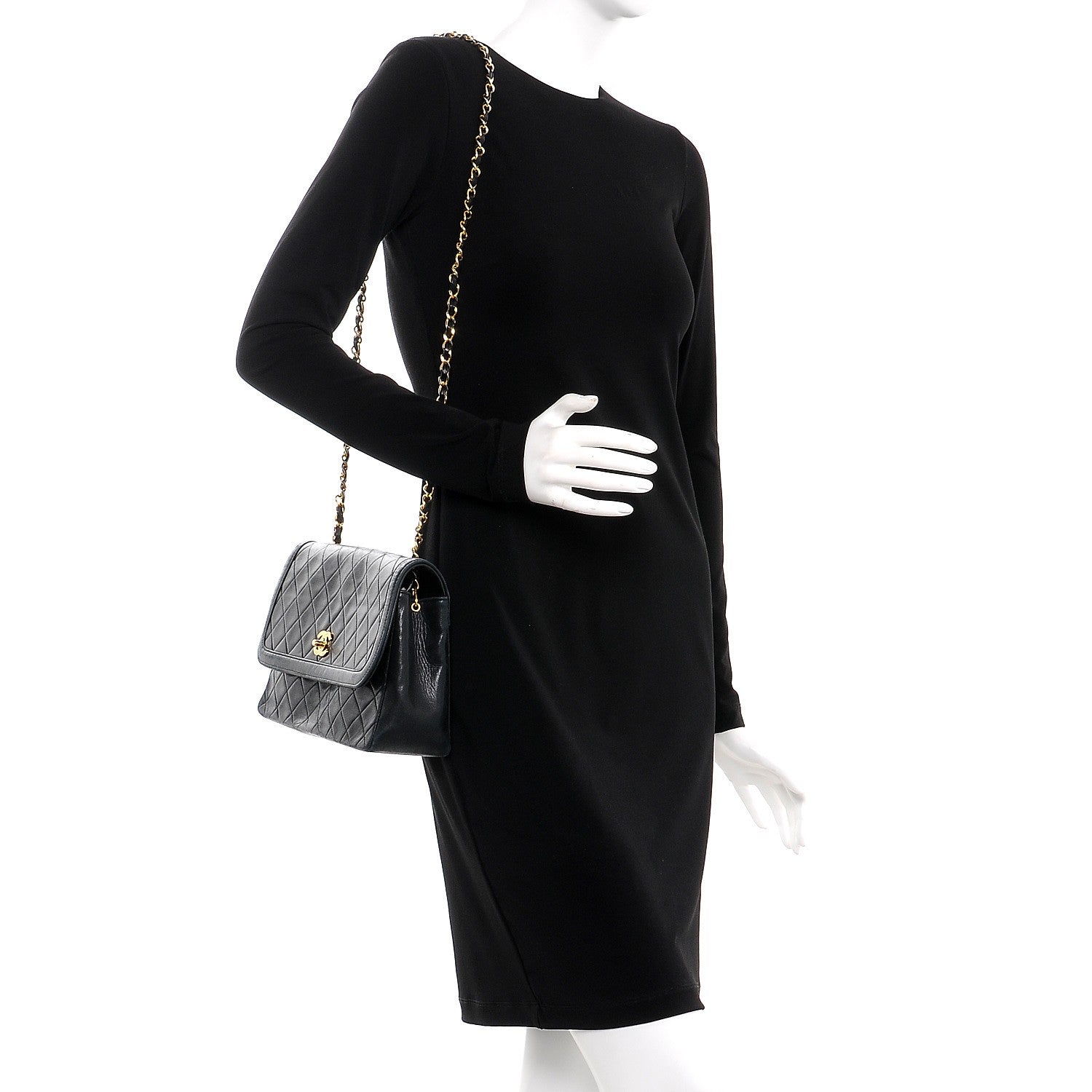 Chanel Lambskin Quilted Medium Single Flap Black 2 of 15